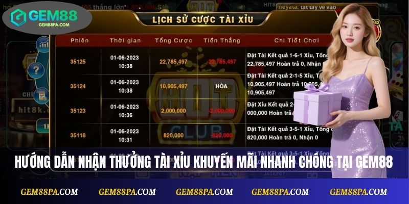 Hướng dẫn nhận thưởng Tài Xỉu khuyến mãi nhanh chóng tại Gem88